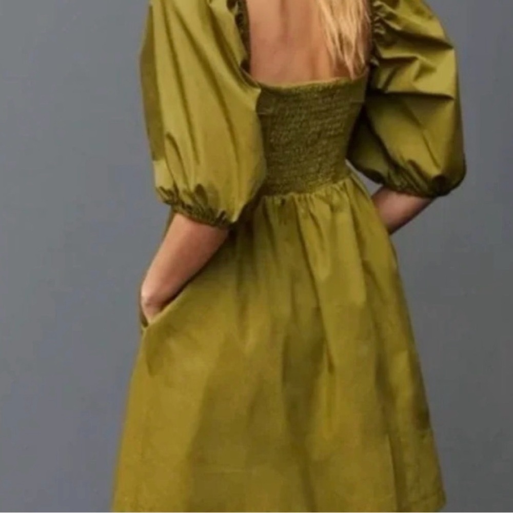 Anthropologie Maeve Puff-Sleeved Sweetheart Mini Dress. Size XS (b2) - Picture 2 of 11